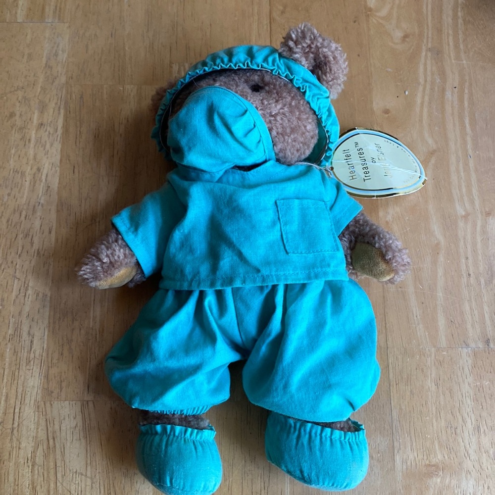 VTG Jerry Elsner Dr Healthy Bear Plush Doctor Scrubs 9” with Tags